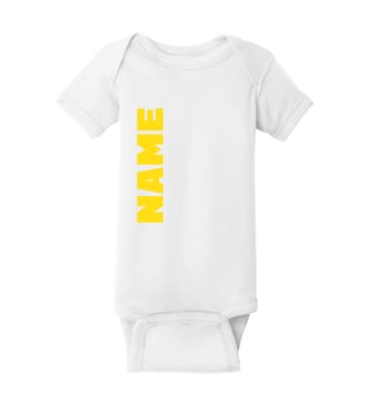 Custom Onesie - White - Name Down the Side